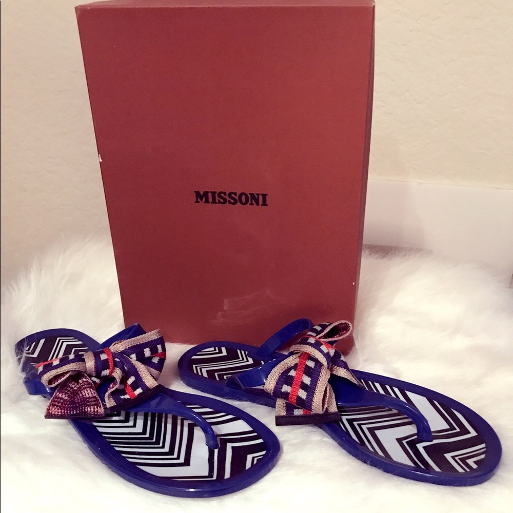 MISSONI PVC Compatto Sandals with Fabric Bow - 39